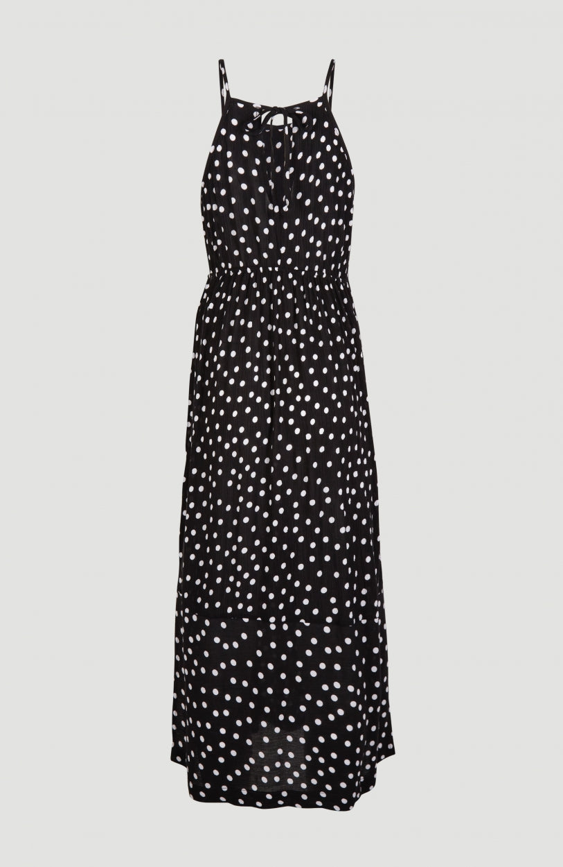All Over Print Midi Dress | Black With White