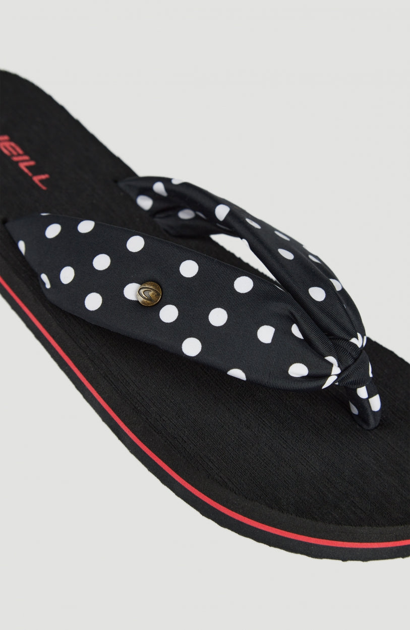 Ditsy Sun Sandals | Black With White