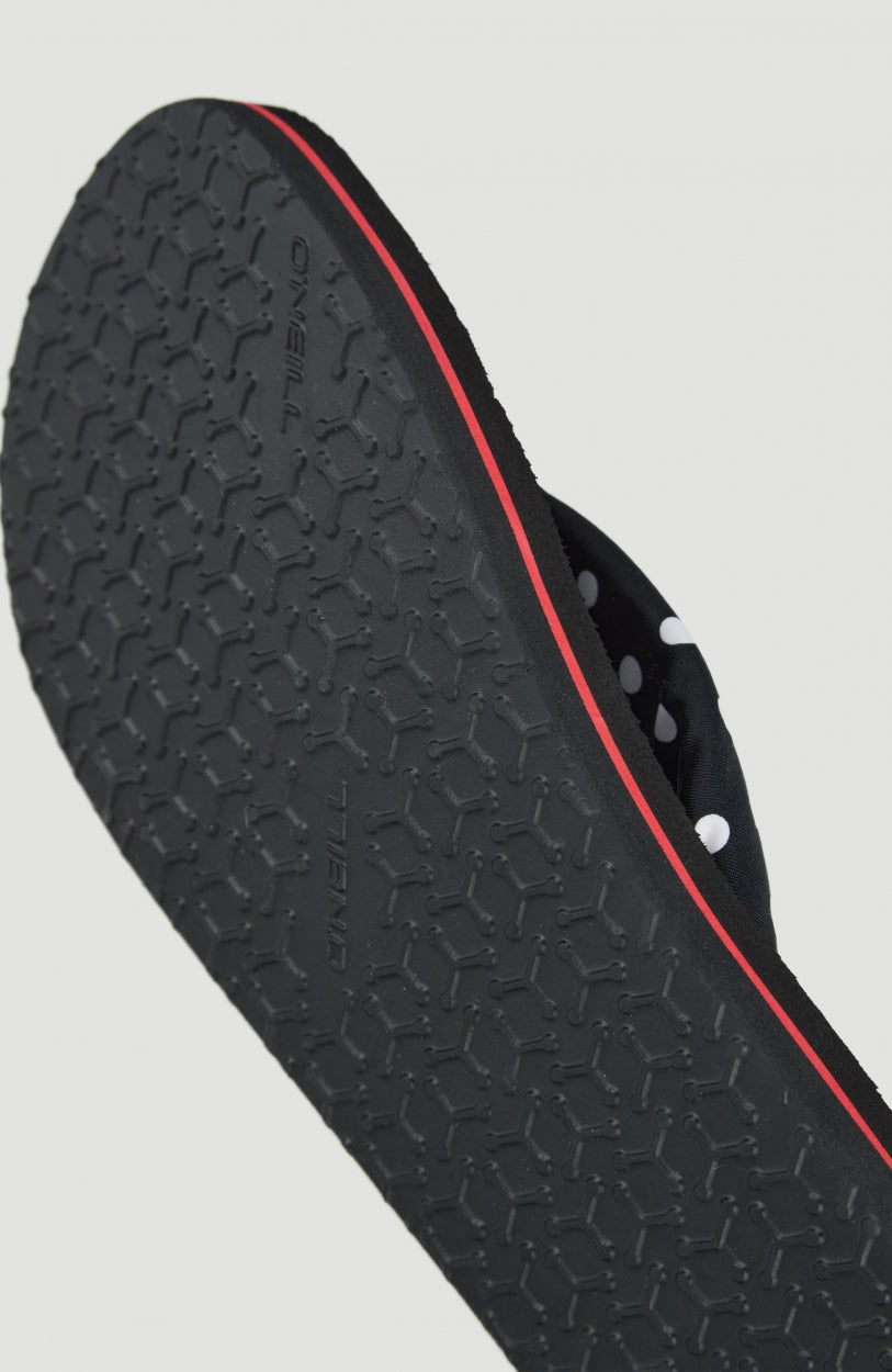 Ditsy Sun Sandals | Black With White