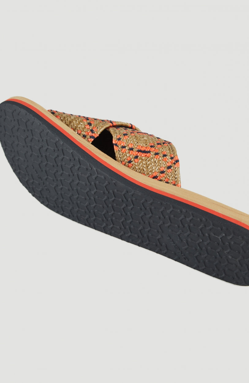 Ditsy Slides | Blue With Red