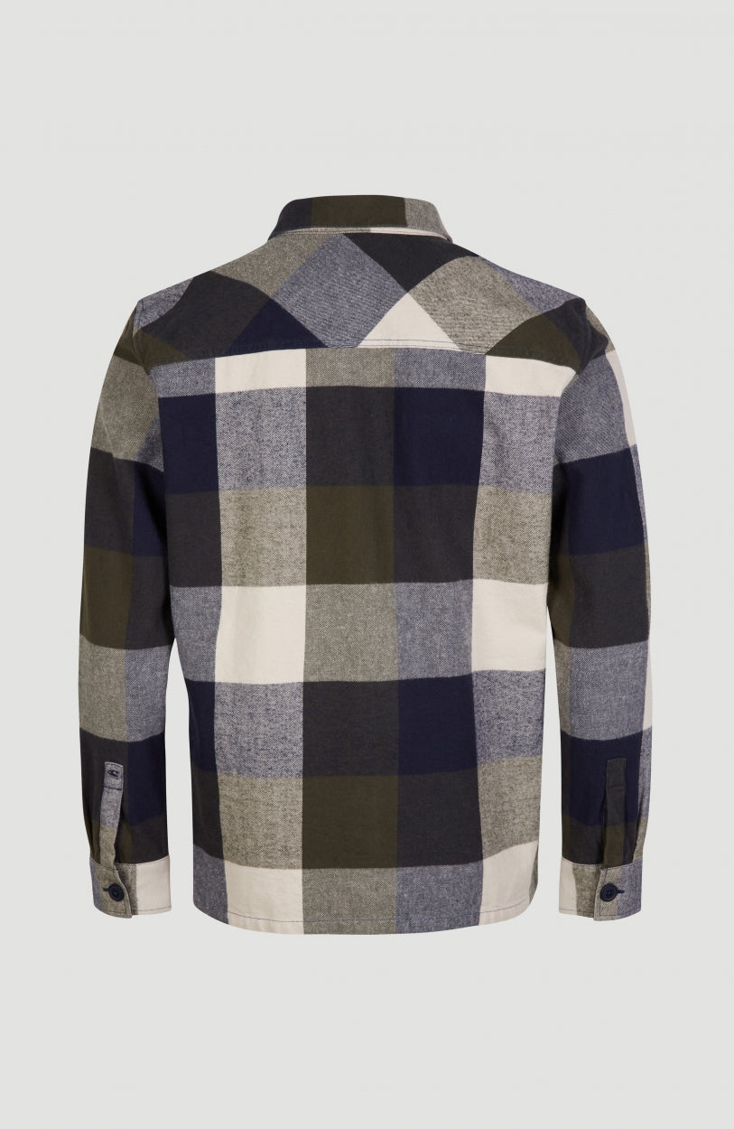 Utility Flannel Check Shirt | Blue Print - A