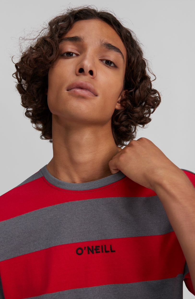 Block Stripe T-Shirt | Red With