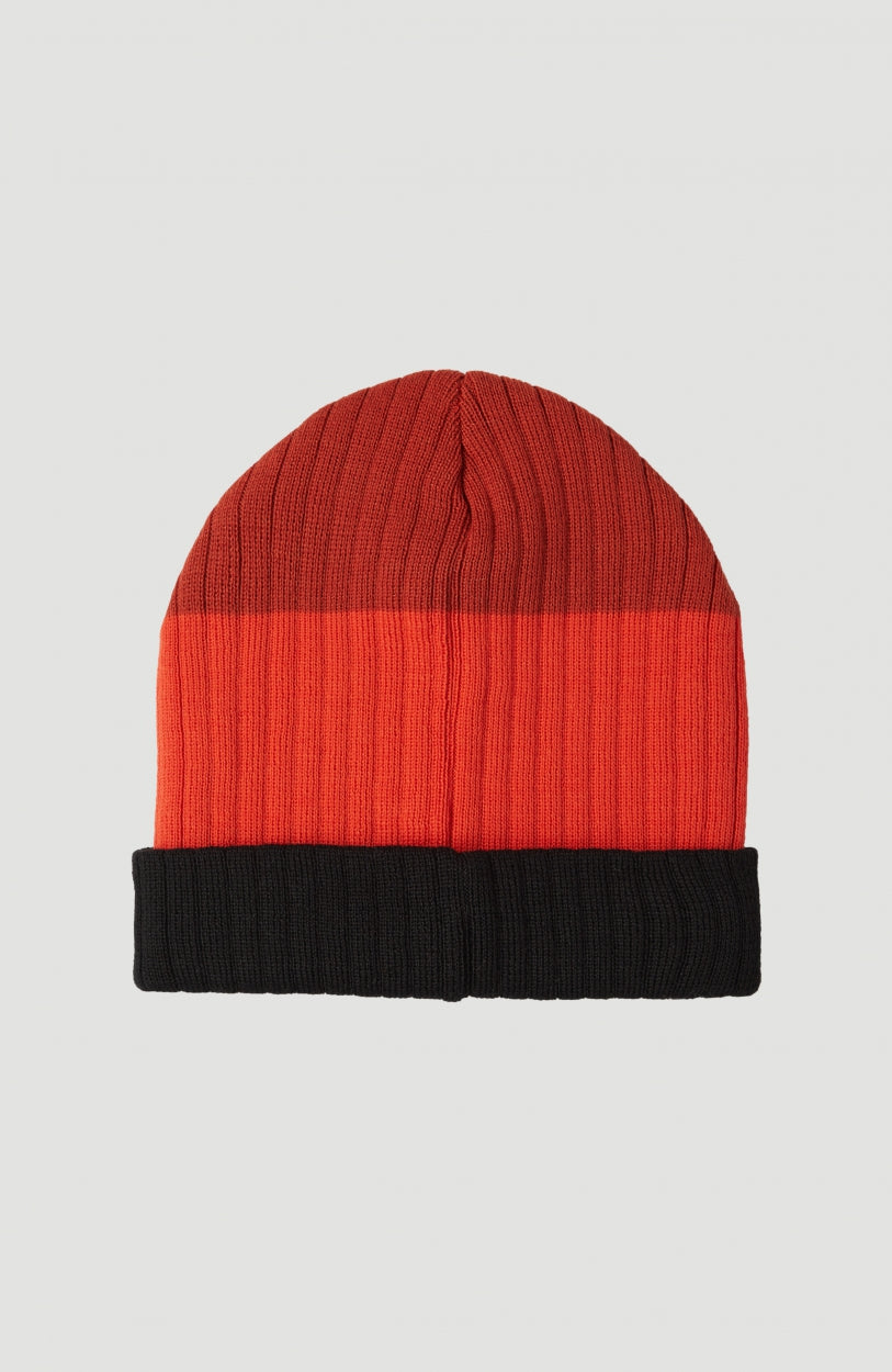 Blockstripe Beanie | Rooibos Red