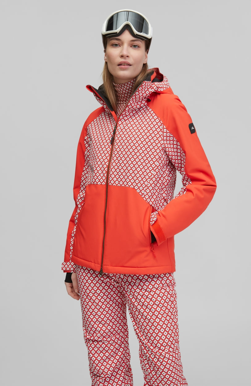 Adelite Snow Jacket | Red With White