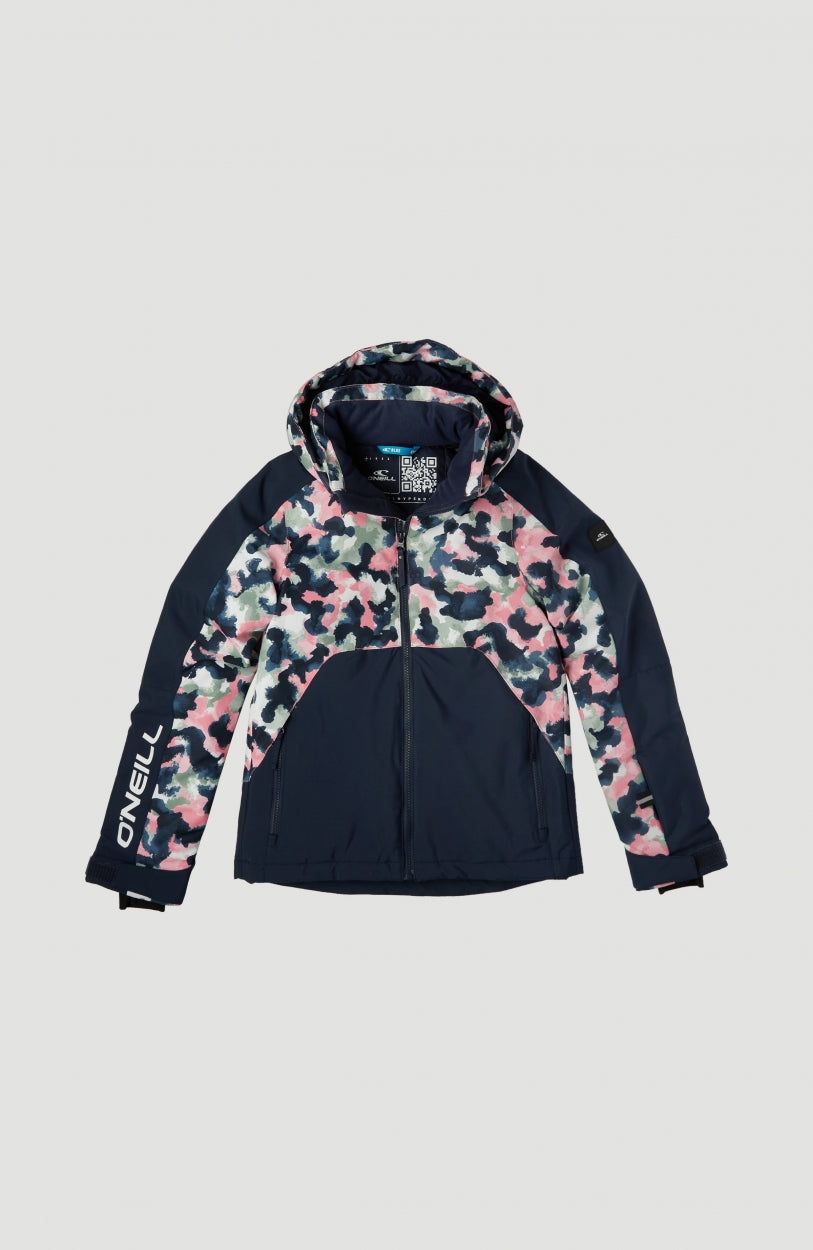 Adelite All Over Print Snow Jacket | Blue With Pink or Purple