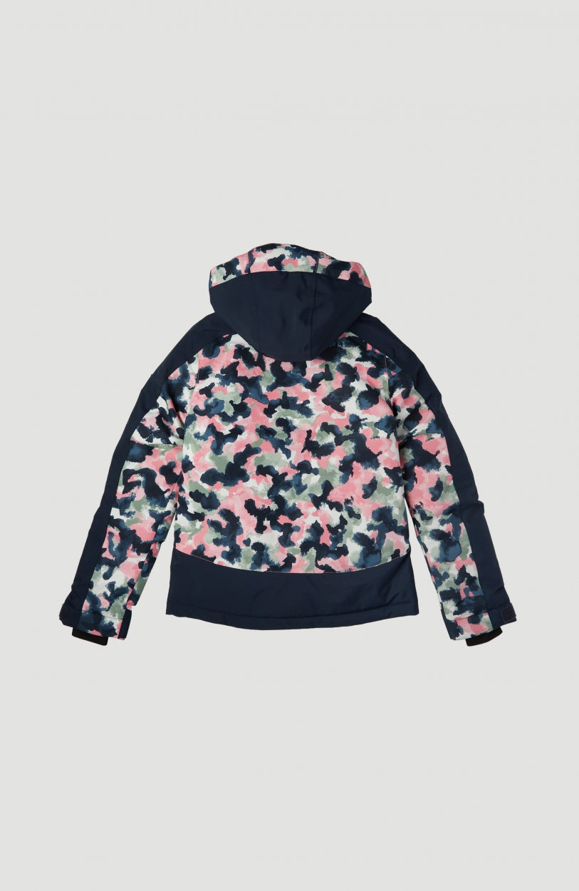 Adelite All Over Print Snow Jacket | Blue With Pink or Purple
