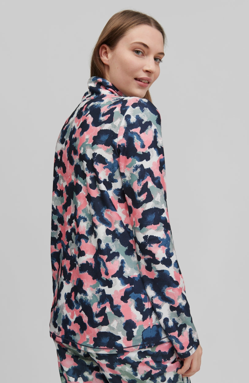 Clime All Over Print Half Zip Fleece | Blue With Pink or Purple