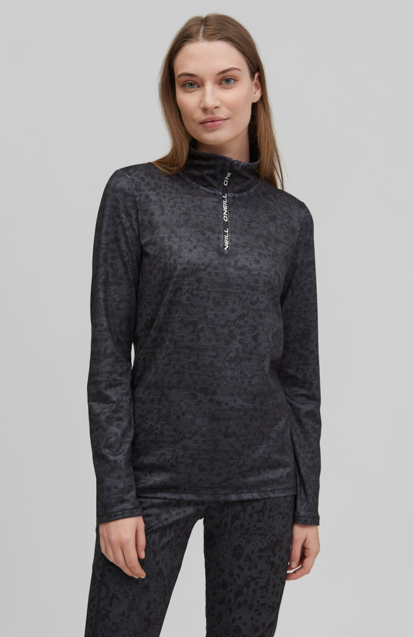 Clime All Over Print Half Zip Fleece | Grey With Black
