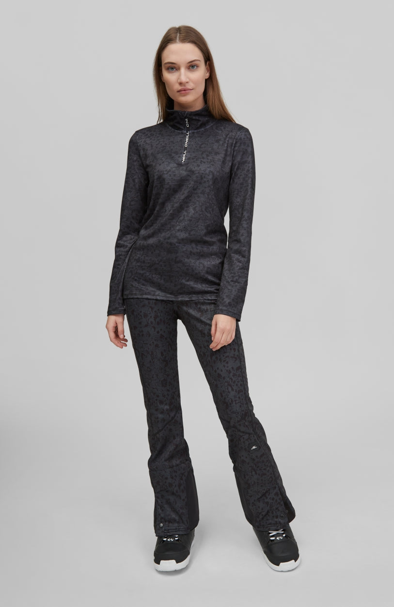 Clime All Over Print Half Zip Fleece | Grey With Black