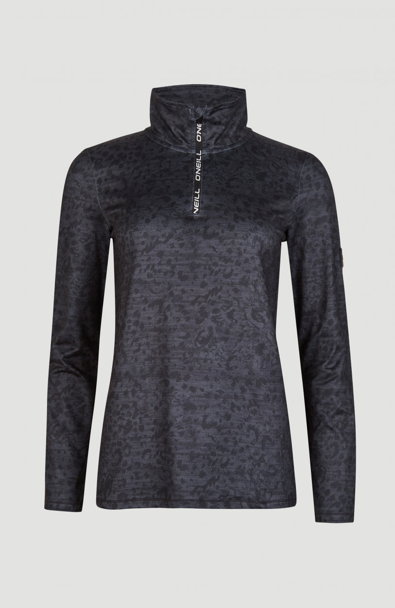 Clime All Over Print Half Zip Fleece | Grey With Black