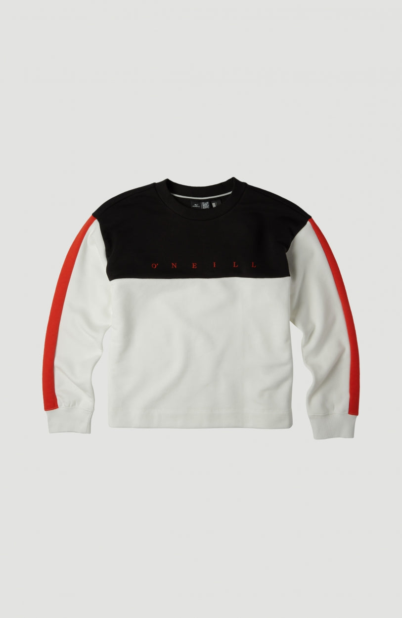 Colorblock Crew Sweatshirt | Powder White