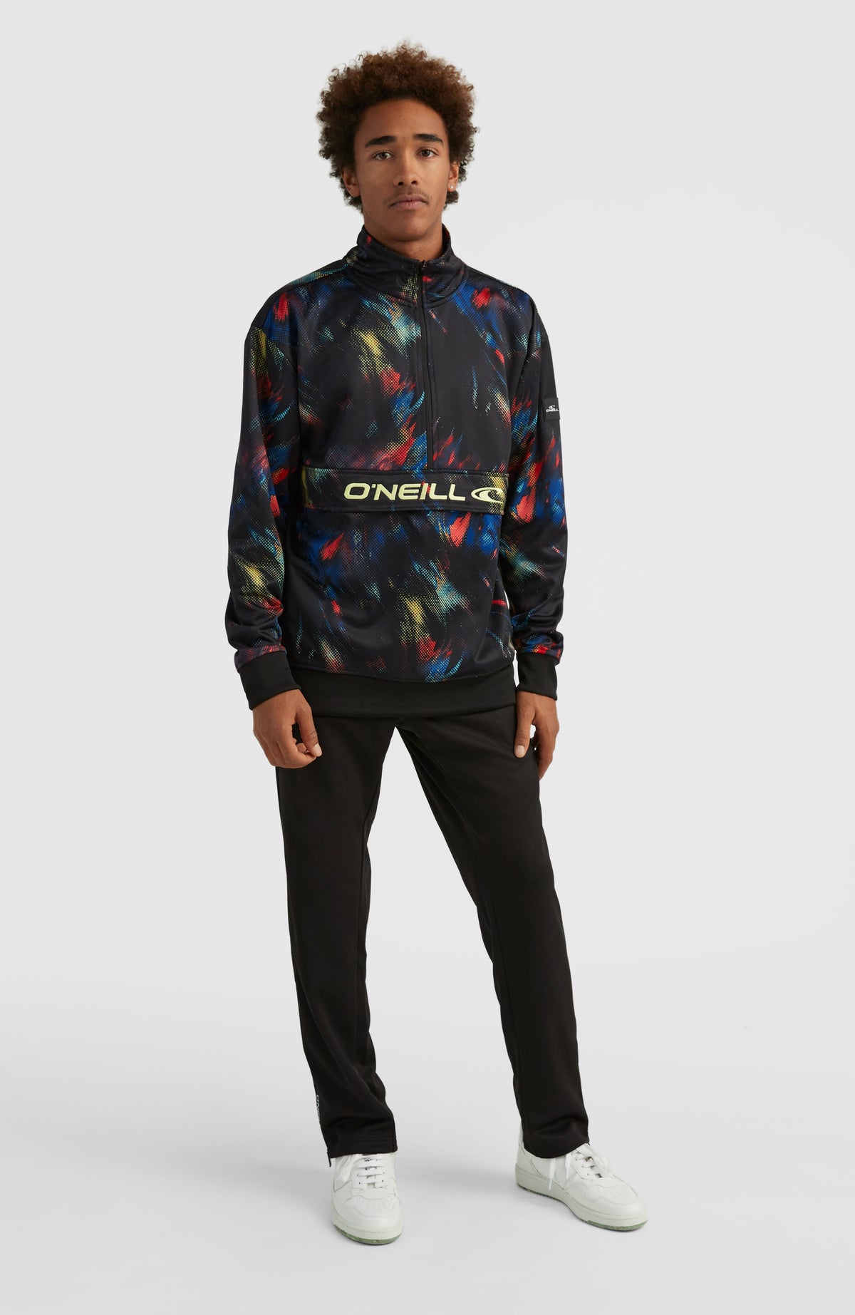 Rutile Solid Half Zip Anorak | Black Future Fade