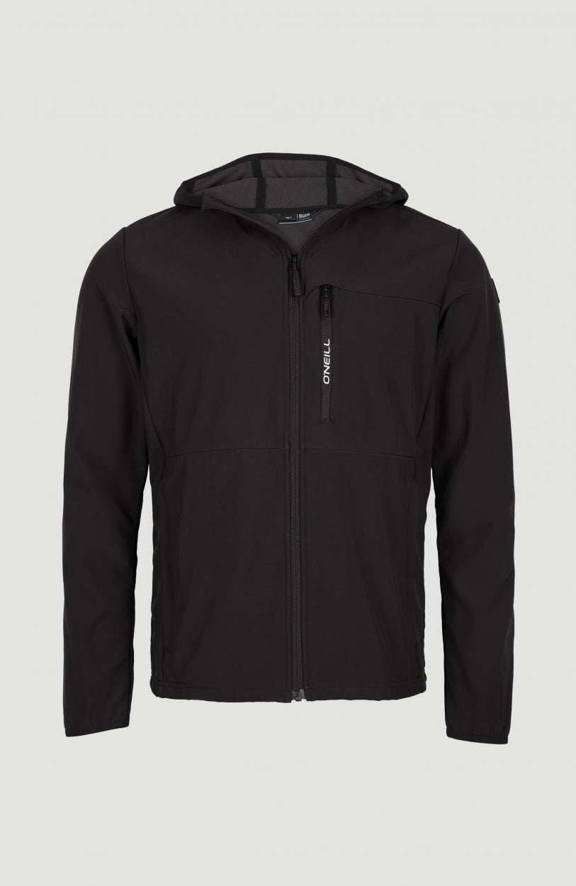 Sleet Hooded Shoftshell Jacket | Black Out