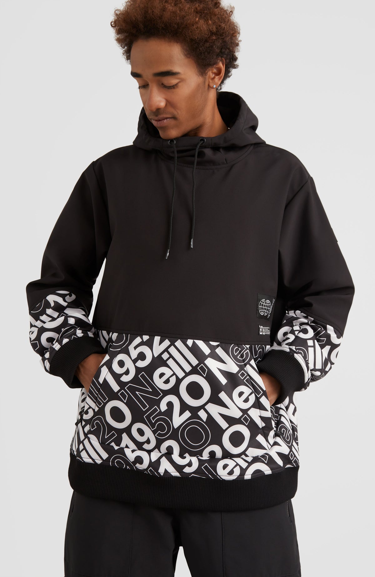 Softshell Hoodie Jacket | Black Out Colour Block