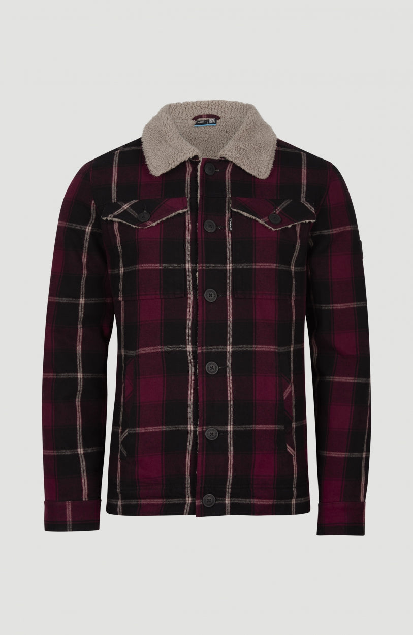 Fleece Lined Jacket | Red Tartan Check