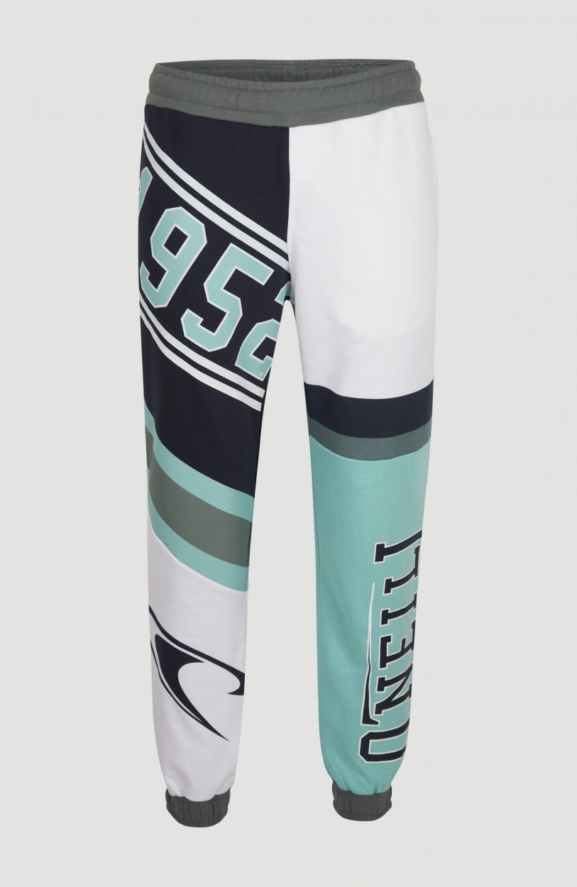 Collegiate Progressive Sweatpants | Aqua Sea Colour Block