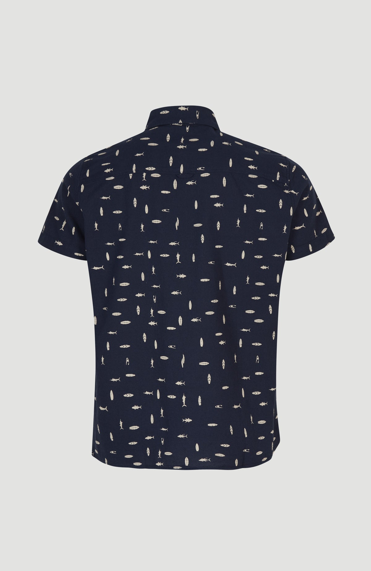 Chambray Shirt with All Over Print | Blue AO 2