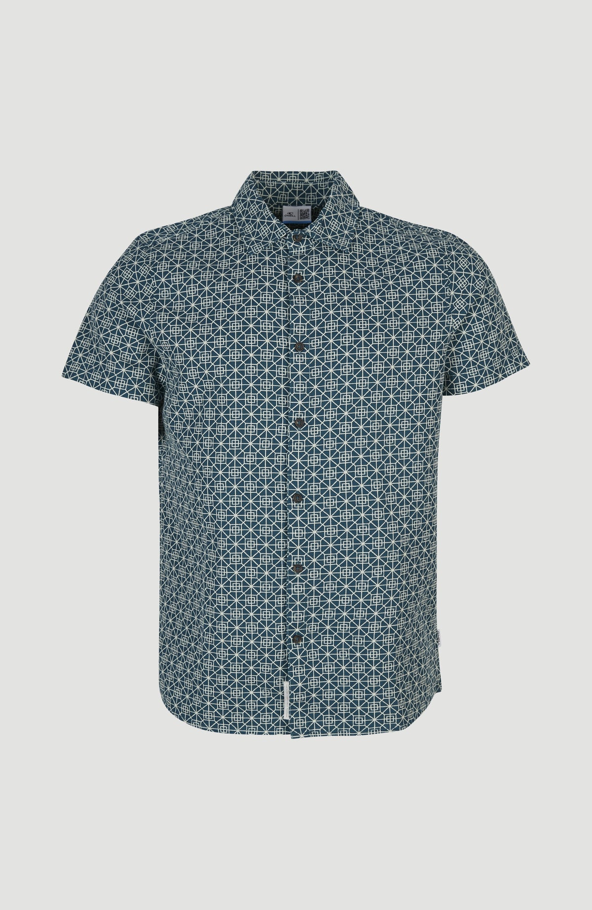 Chambray Shirt with All Over Print | Blue AO 3