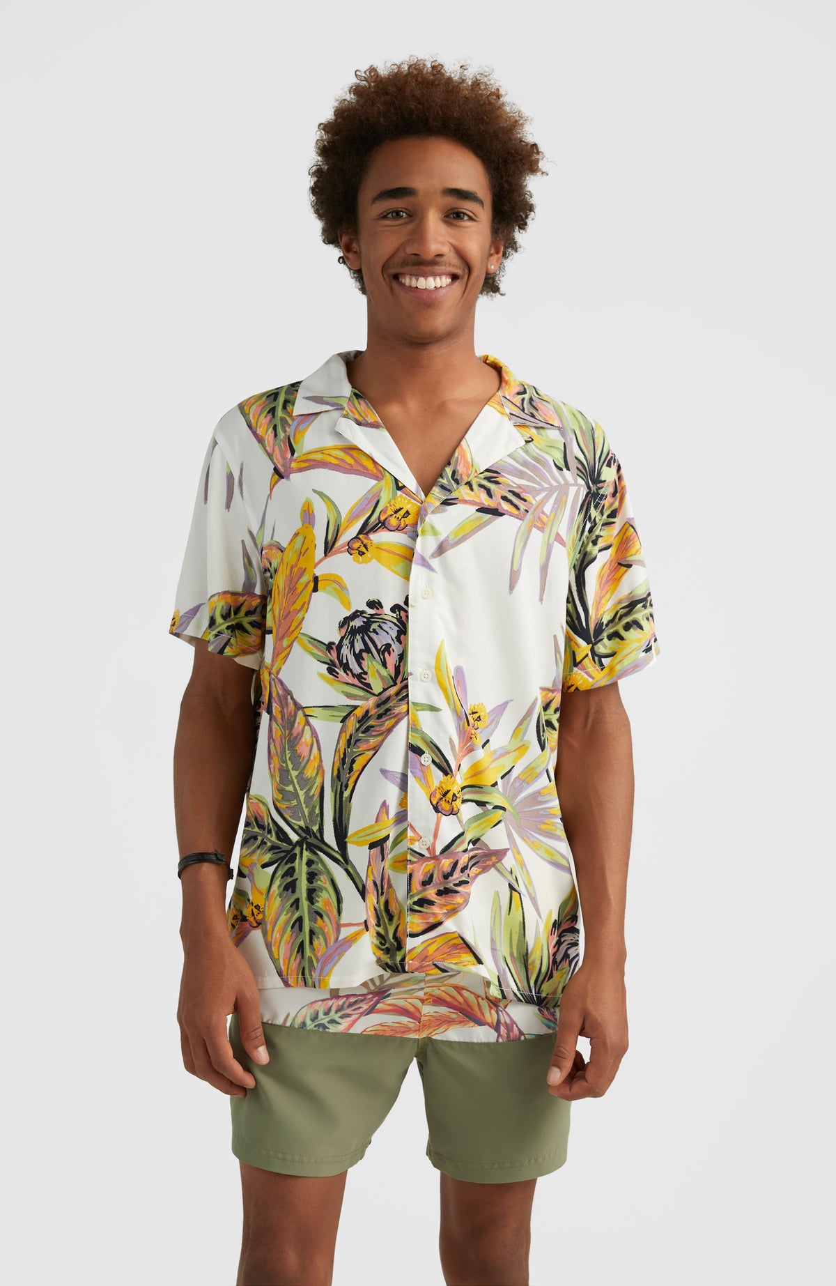 Print Shirt | White Tropical Flower
