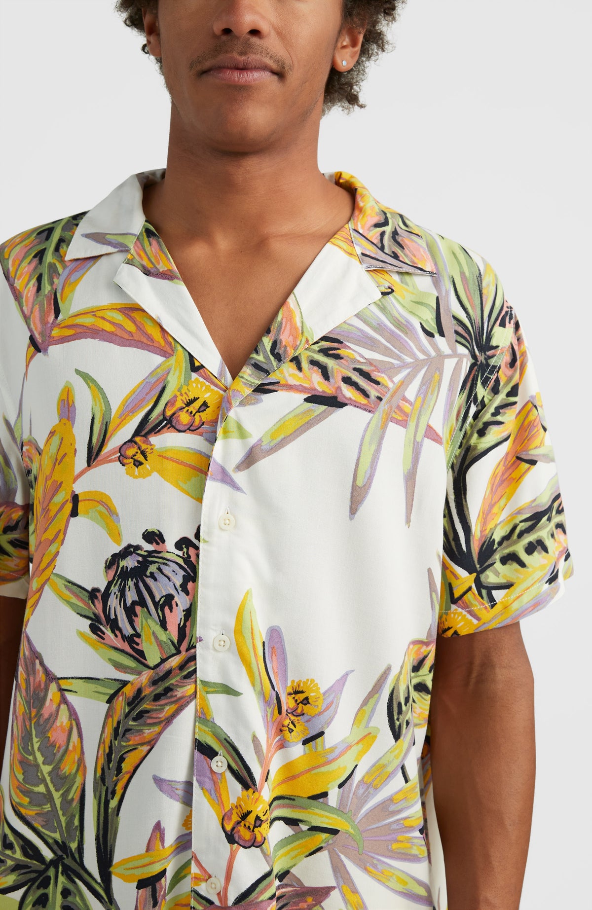Print Shirt | White Tropical Flower