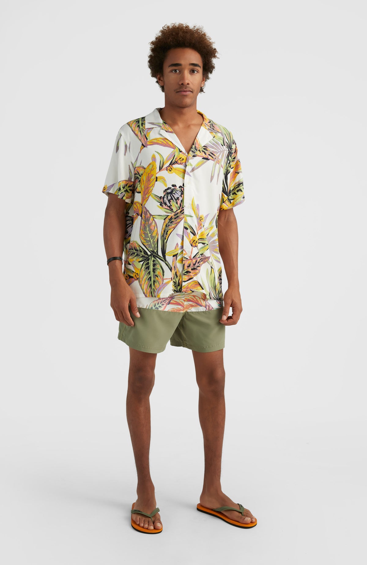 Print Shirt | White Tropical Flower