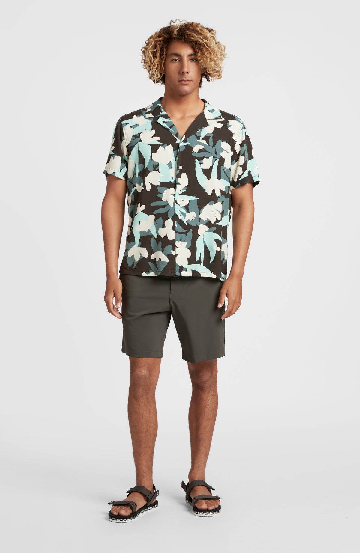 Camorro Shirt | Grey Art Flower