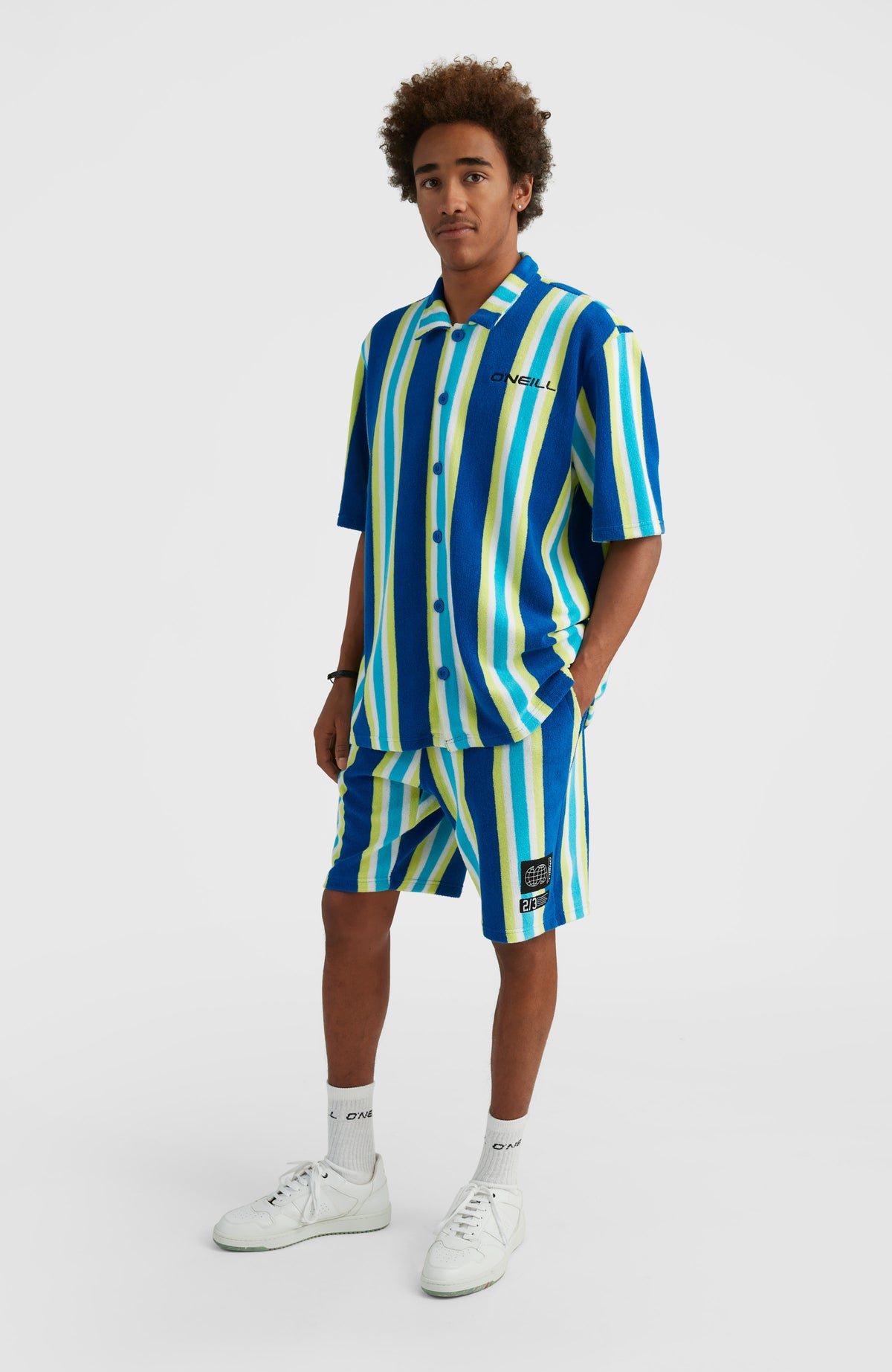 Brights Terry Shirt | Blue Towel Stripe