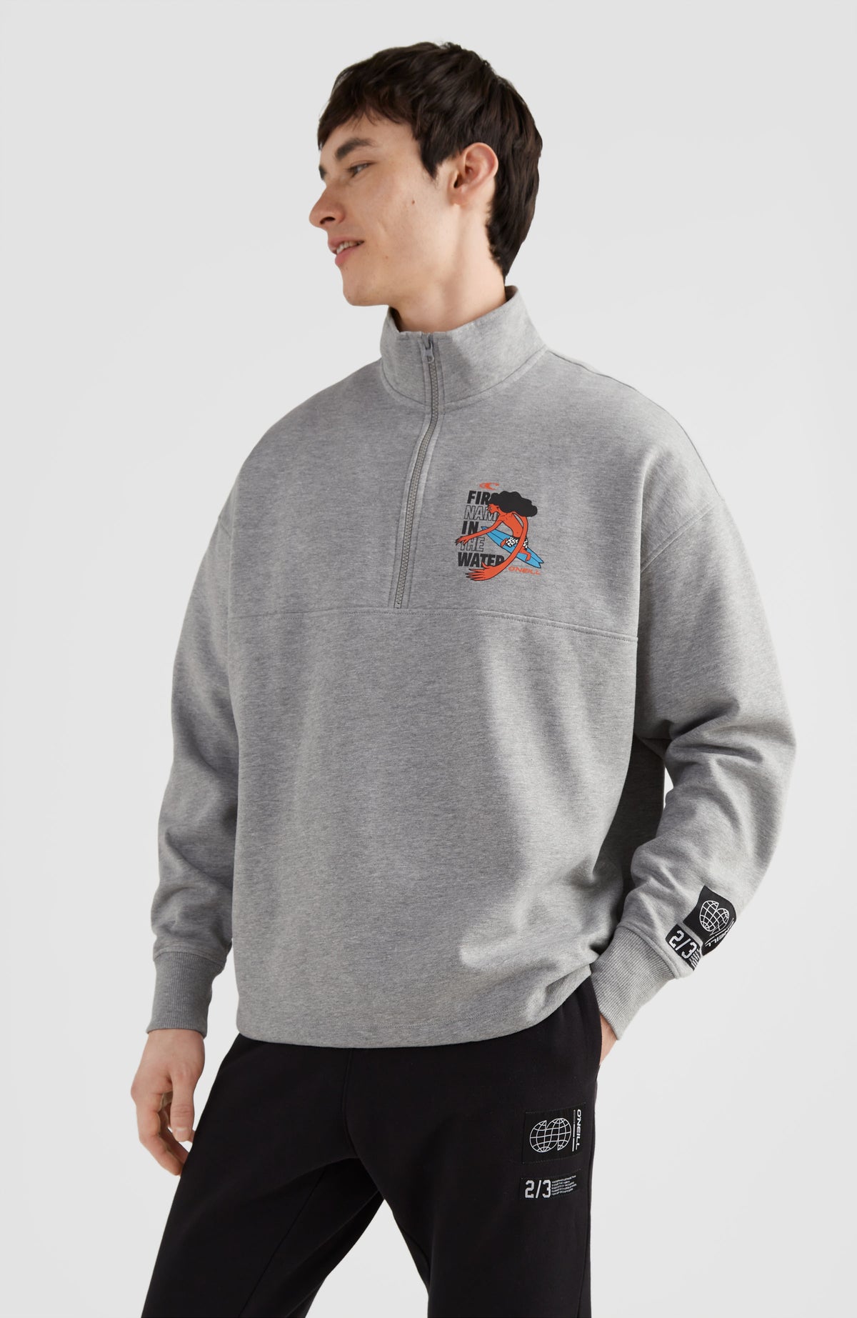 Progressive Half Zip Sweatshirt | Silver Melee