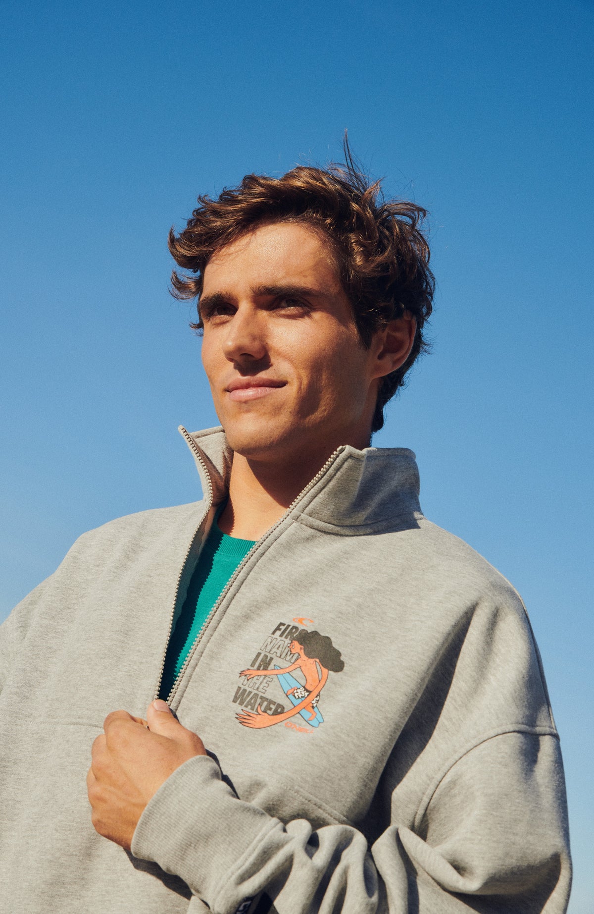Progressive Half Zip Sweatshirt | Silver Melee