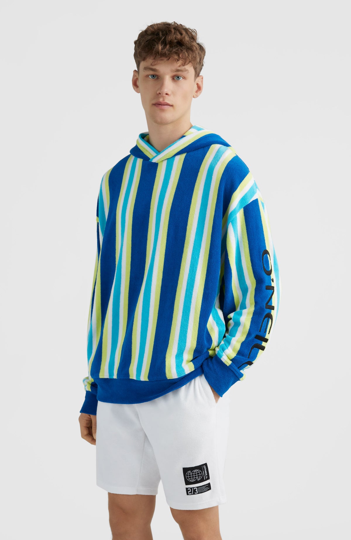 Brights Terry Hoodie | Blue Towel Stripe