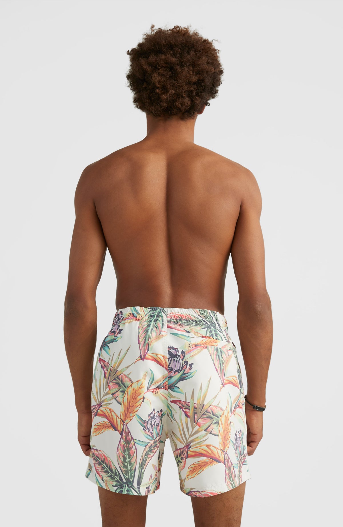 Cali Print 15'' Swim Shorts | White Tropical Flower