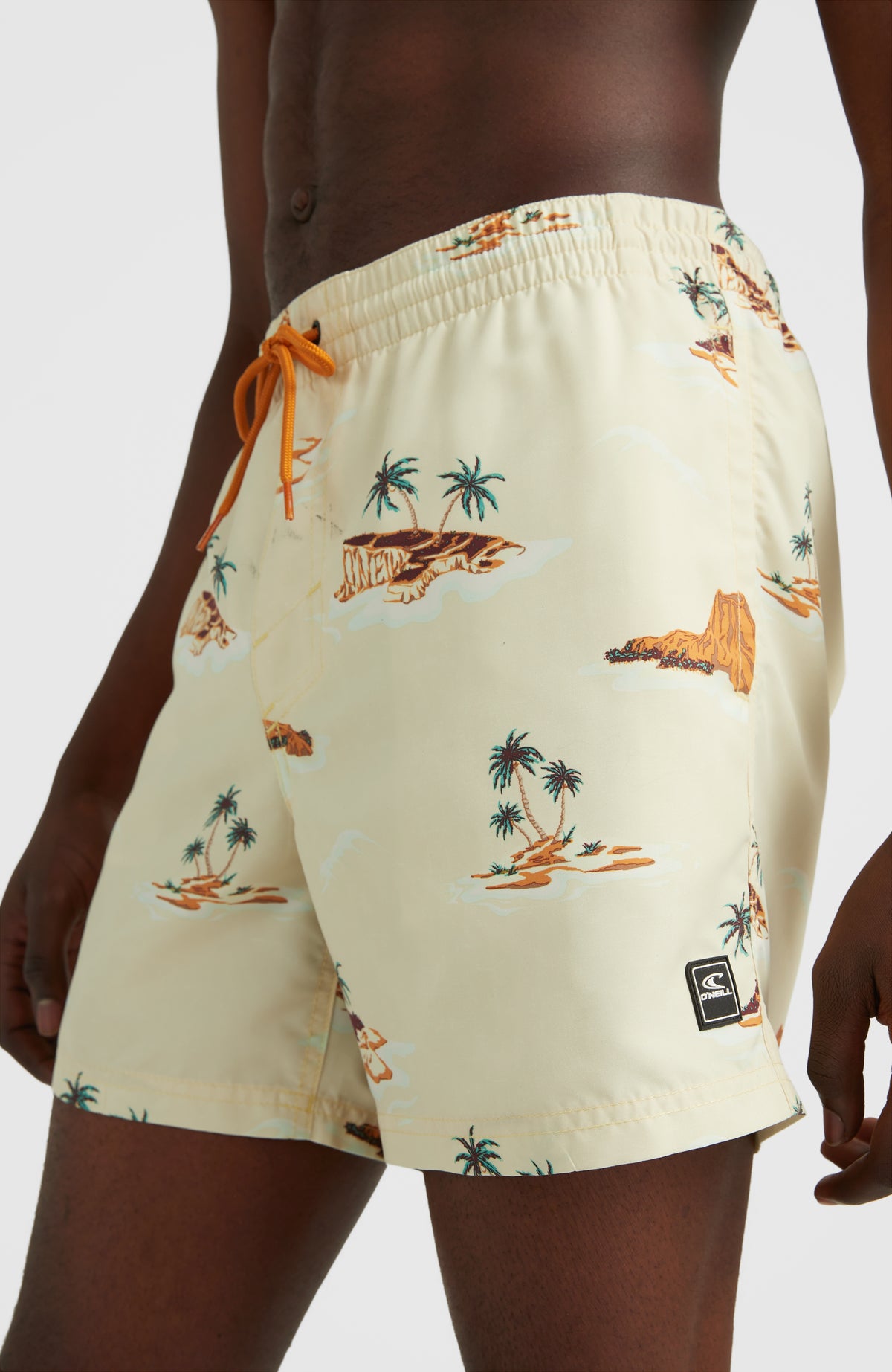 Cali Print 15'' Swim Shorts | Beige Lost Island