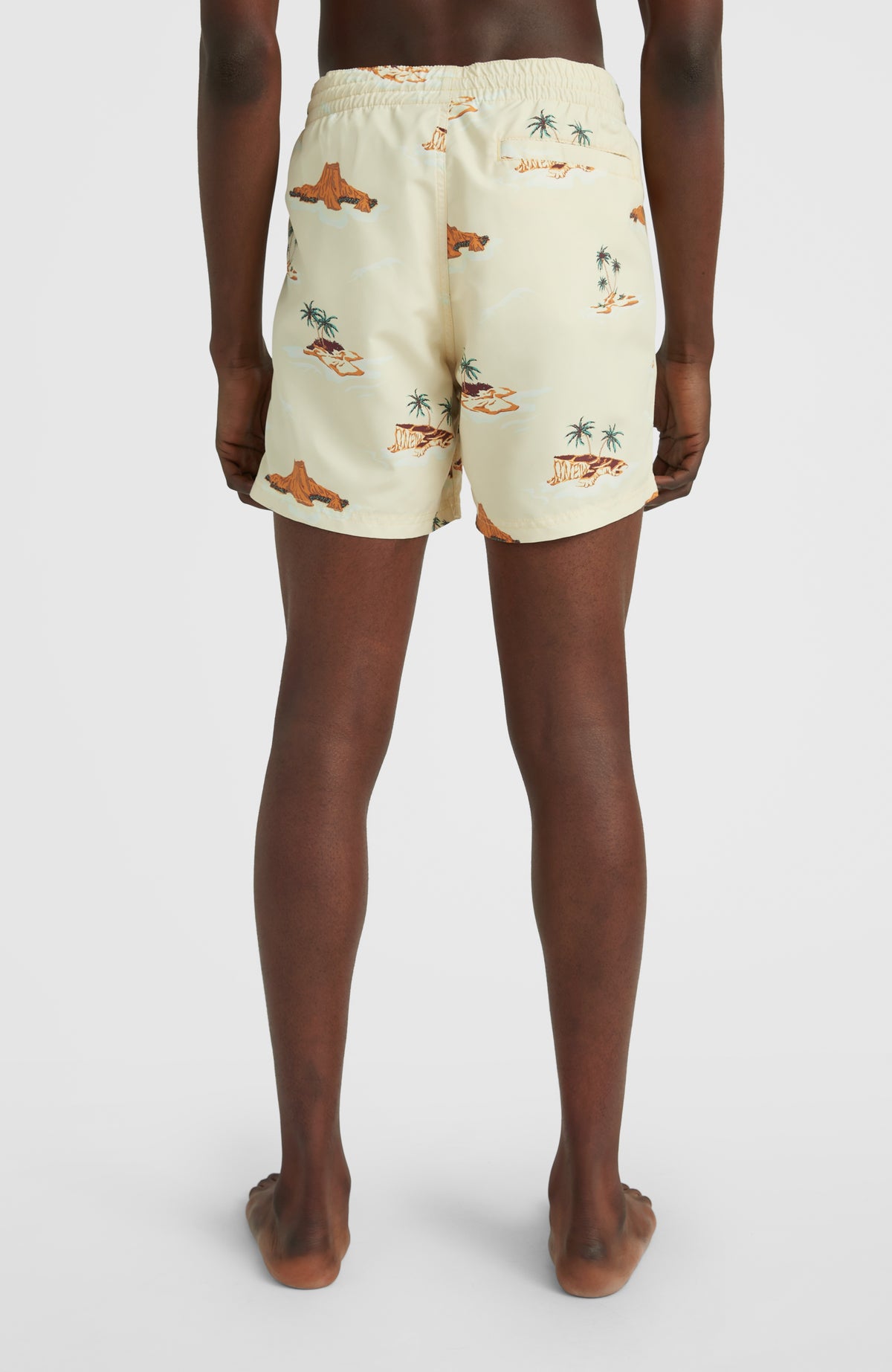 Cali Print 15'' Swim Shorts | Beige Lost Island