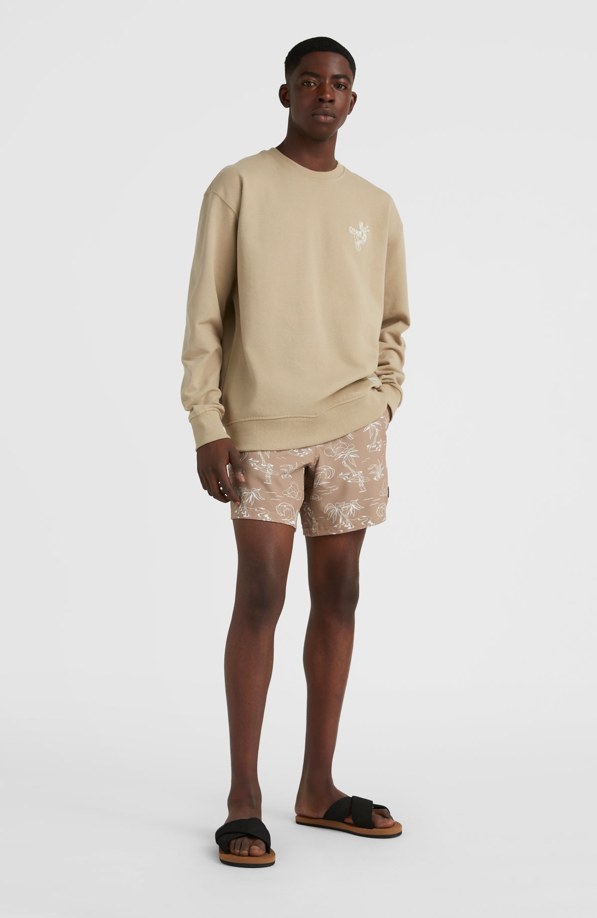 Cali Circle Surfer 16'' Swim Shorts | Beige Circle Surfer