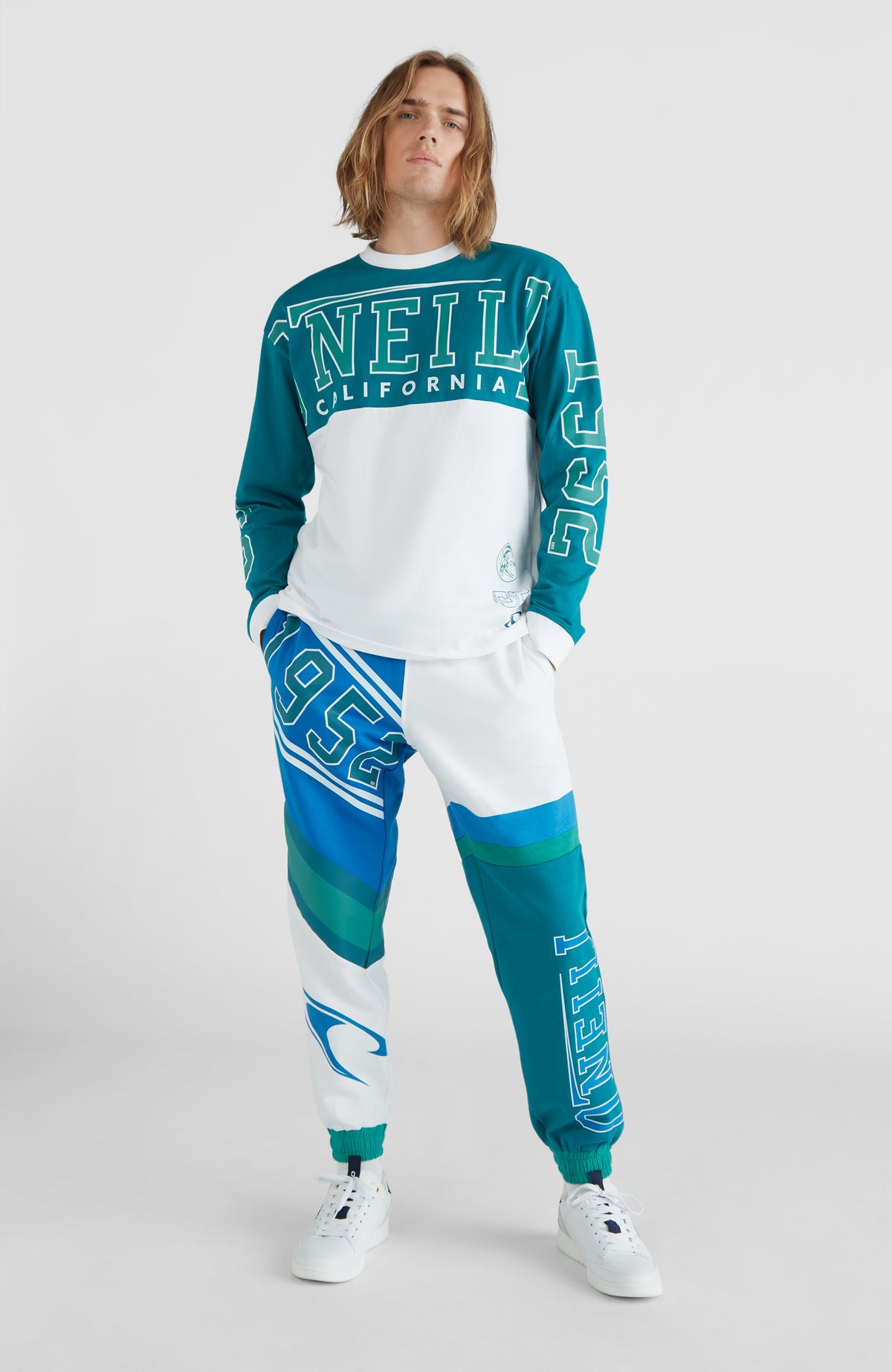 Collegiate Progressive Longsleeve T-Shirt | Harbour Blue Colour Block