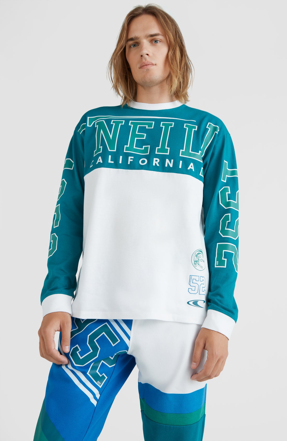 Collegiate Progressive Longsleeve T-Shirt | Harbour Blue Colour Block