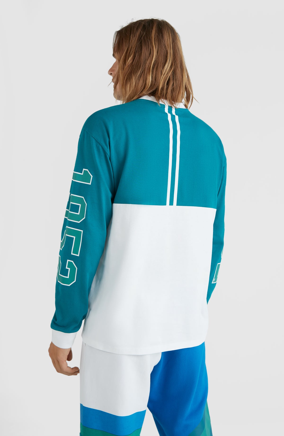 Collegiate Progressive Longsleeve T-Shirt | Harbour Blue Colour Block