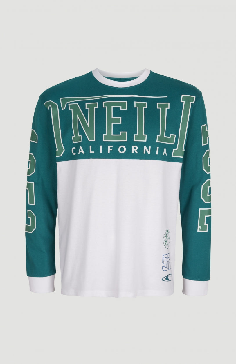 Collegiate Progressive Longsleeve T-Shirt | Harbour Blue Colour Block