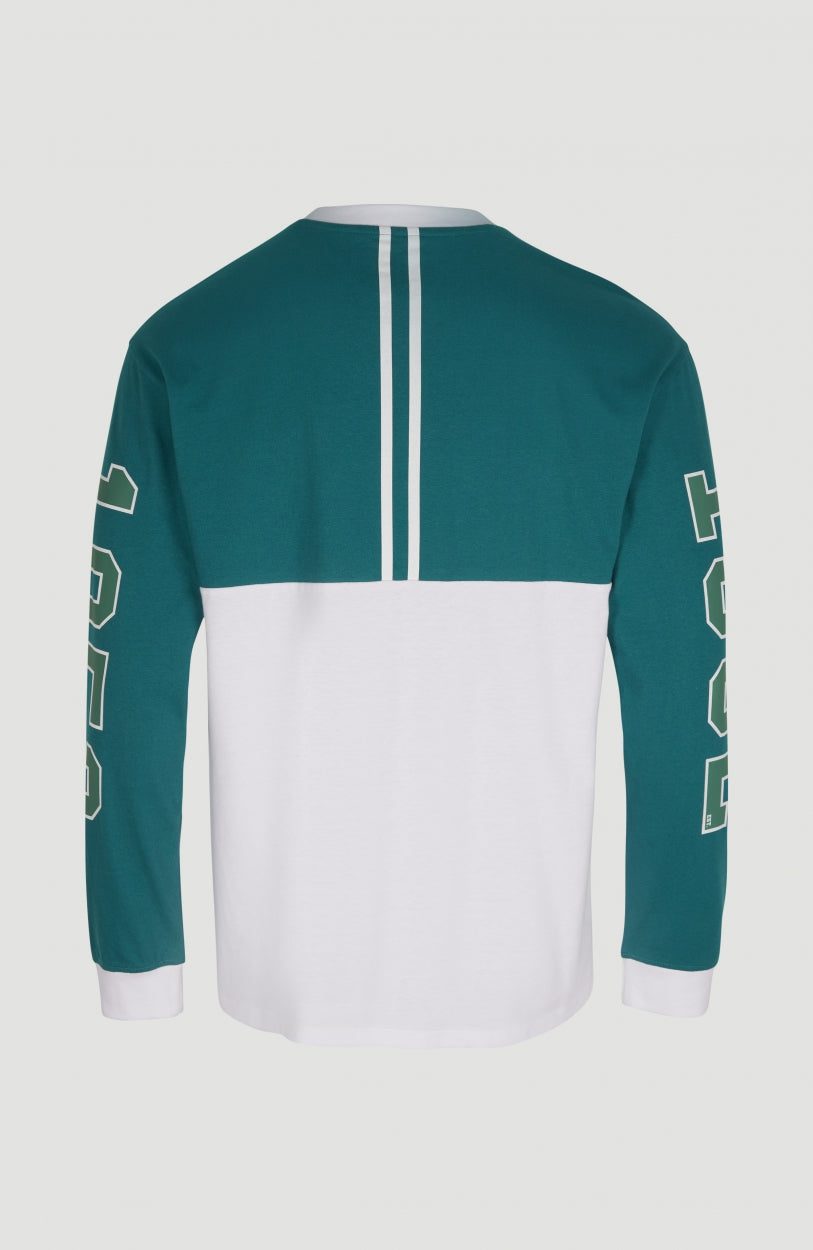 Collegiate Progressive Longsleeve T-Shirt | Harbour Blue Colour Block