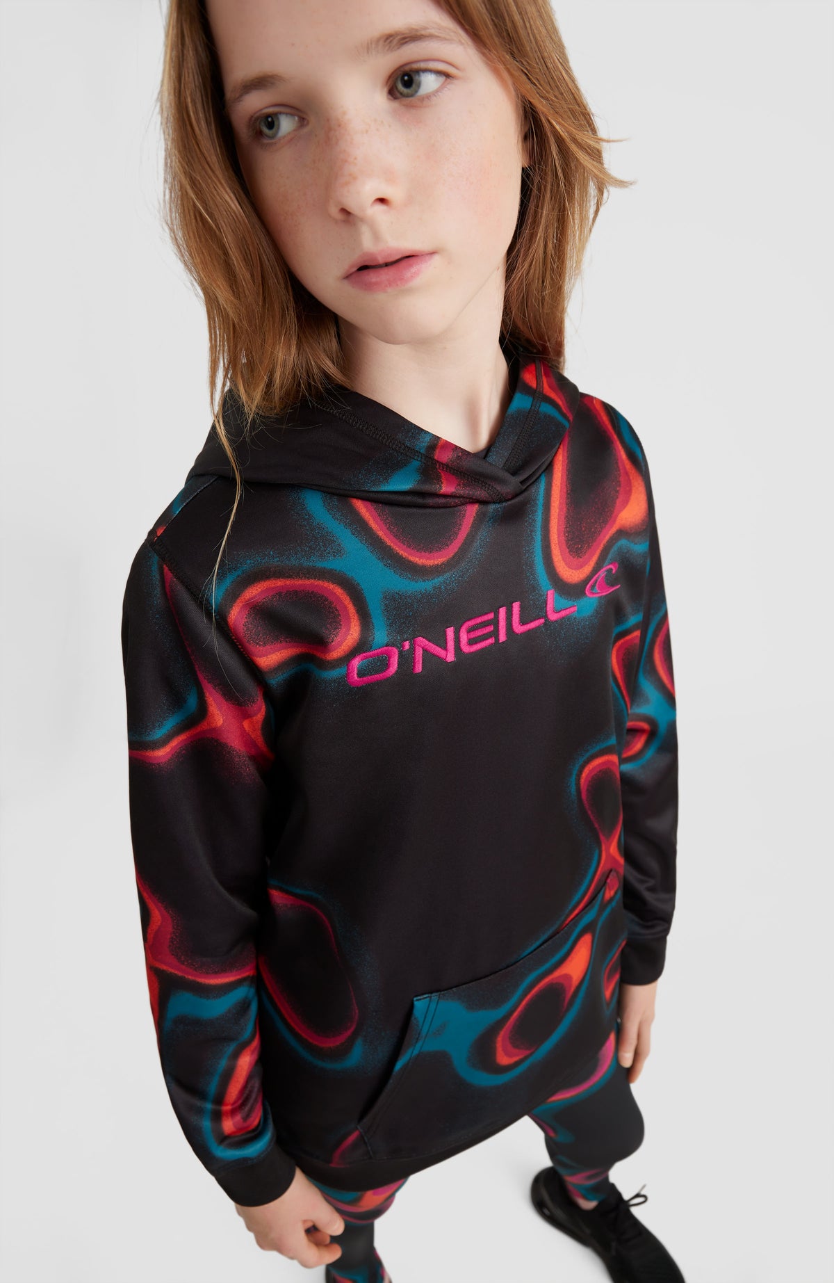 All Over Print Rutile Hooded Fleece | Black Heat Map