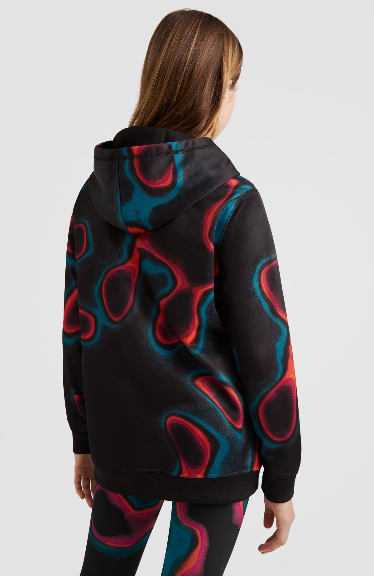All Over Print Rutile Hooded Fleece | Black Heat Map