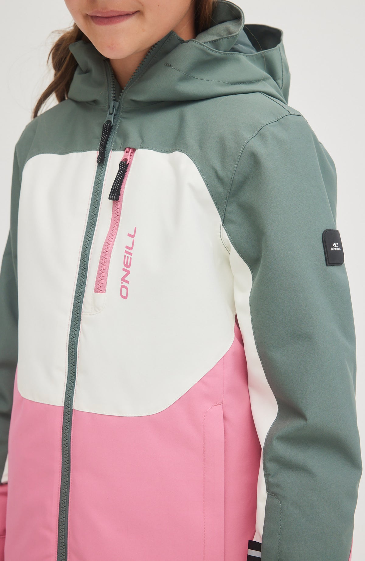 Diamond Snow Jacket | Balsam Green Colour Block