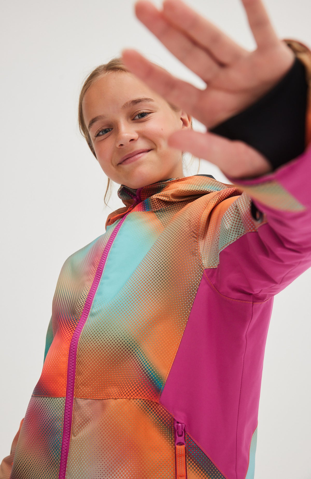 All Over Print Lite Snow Jacket | Dark Blue Fade Halftone