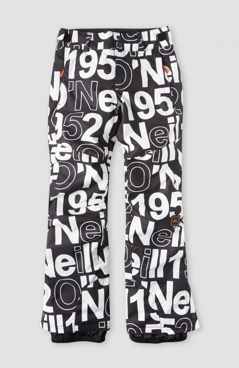 Charm Printed Snow Pants | White Wording 1952
