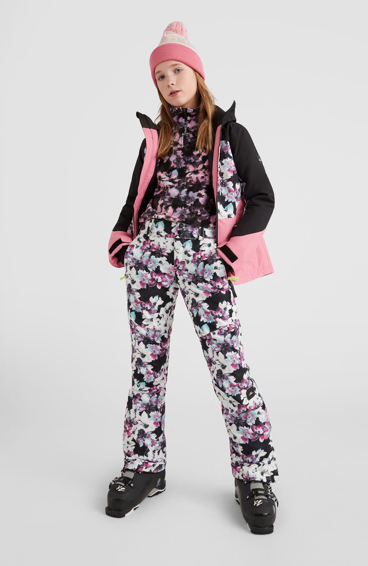 Charm Printed Snow Pants | Blue Ice Flower