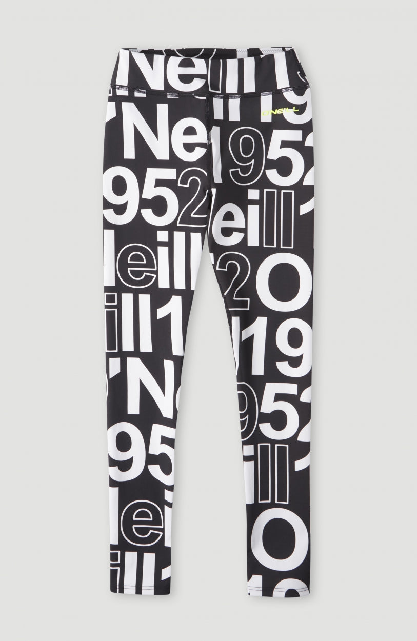 Active High-Waist Legging | White Wording 1952