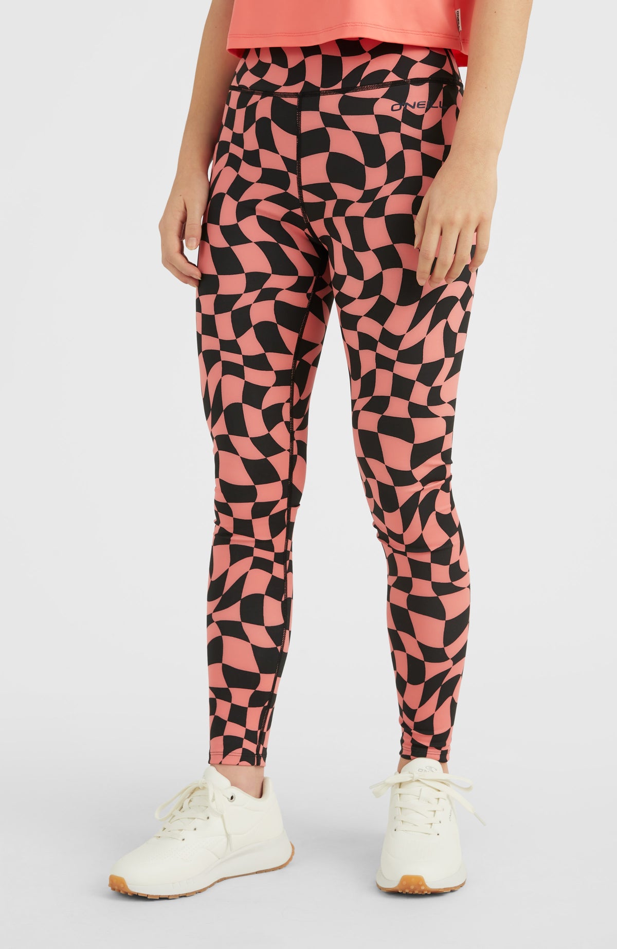 Outdoor Active High-Waist Legging | Pink Checkboard