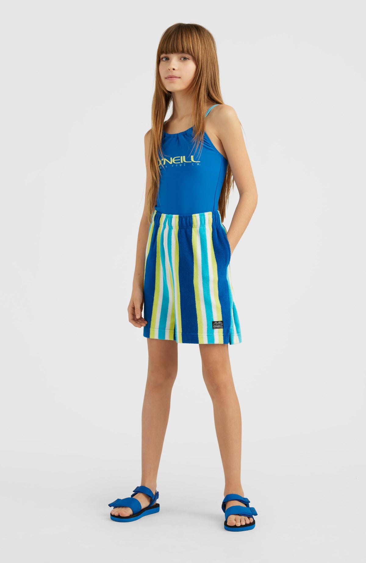 Brights Terry Shorts | Blue Towel Stripe