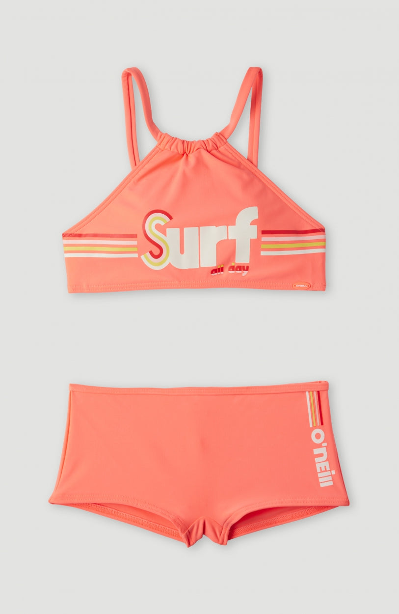 Cali Holiday Bikini Set | Neon Coral