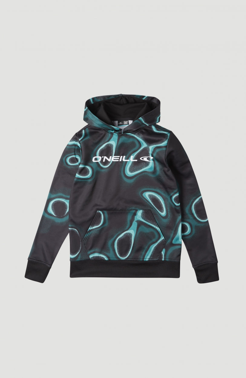 All Over Print Rutile Hooded Fleece | Blue Heat Map